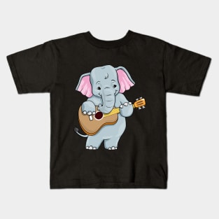 Cute elephant is playing the guitar Kids T-Shirt